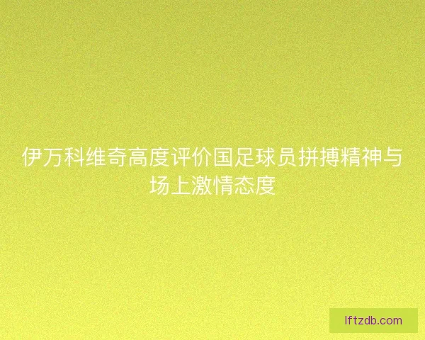 伊万科维奇高度评价国足球员拼搏精神与场上激情态度